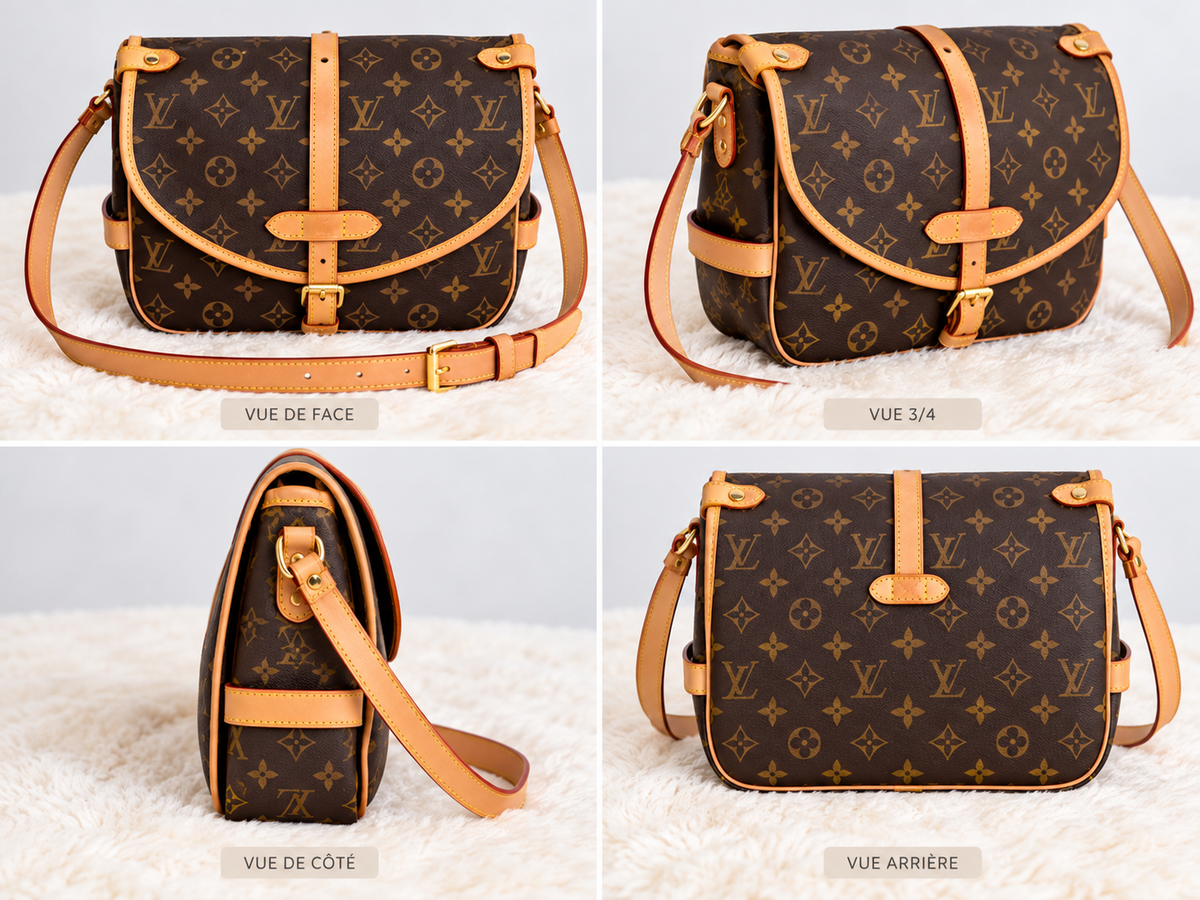 Sac Bandoulière Monogramme – Finitions Cuir Camel
