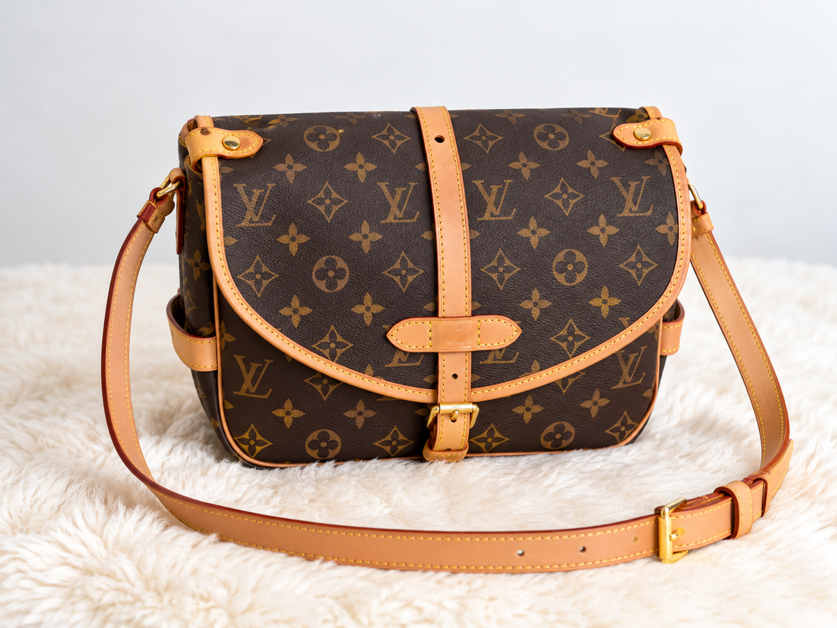 Sac Bandoulière Monogramme – Finitions Cuir Camel