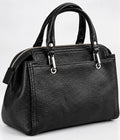 Sac à Main Noir Grainé – Double Poignée & Finitions Argentées