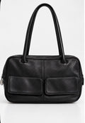 Sac Cabas Noir – Double Poche Avant & Grandes Anses